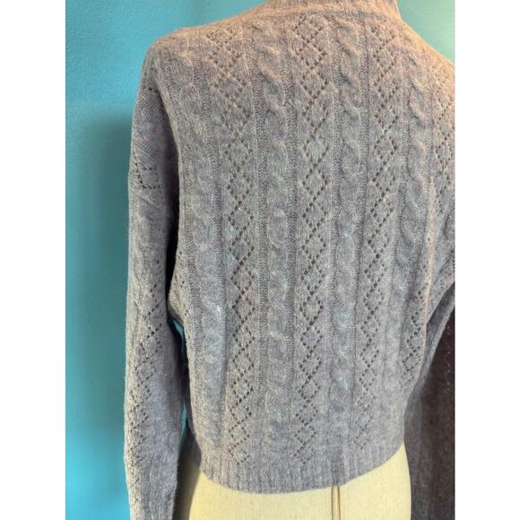 NWOT ASTR the Label Cropped Knot Twist Front Cable Knit Sweater Lilac Small - Picture 6 of 8